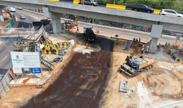 Rotatória do Passarão começa a conectar avenidas Brasil e Coronel Teixeira em Manaus